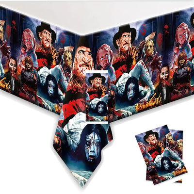2 Packs Scary Halloween Tablecloth 43 x 71 Inches