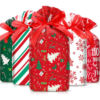 50 Pcs Christmas Drawstring Gift Bags